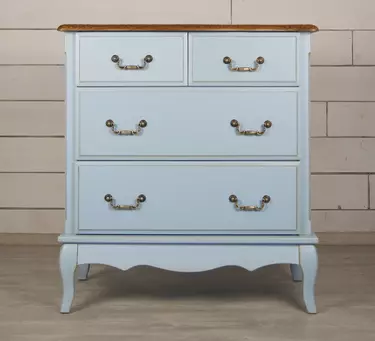 Голубой комод (4 ящика) дерево Leontina