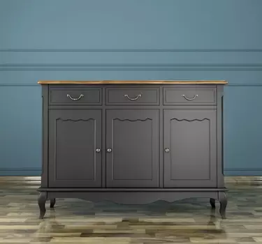 Комод 3 ящика массив "Leontina Black" (3 ящика и 3 двери)