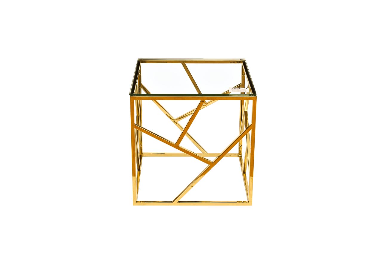 GY-ET2051214GOLD Стол журнальный прозр.стекло/золото
