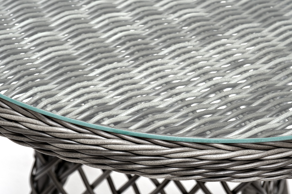 "Эспреззо" плетеный круглый стол, диаметр 80 см, цвет графит